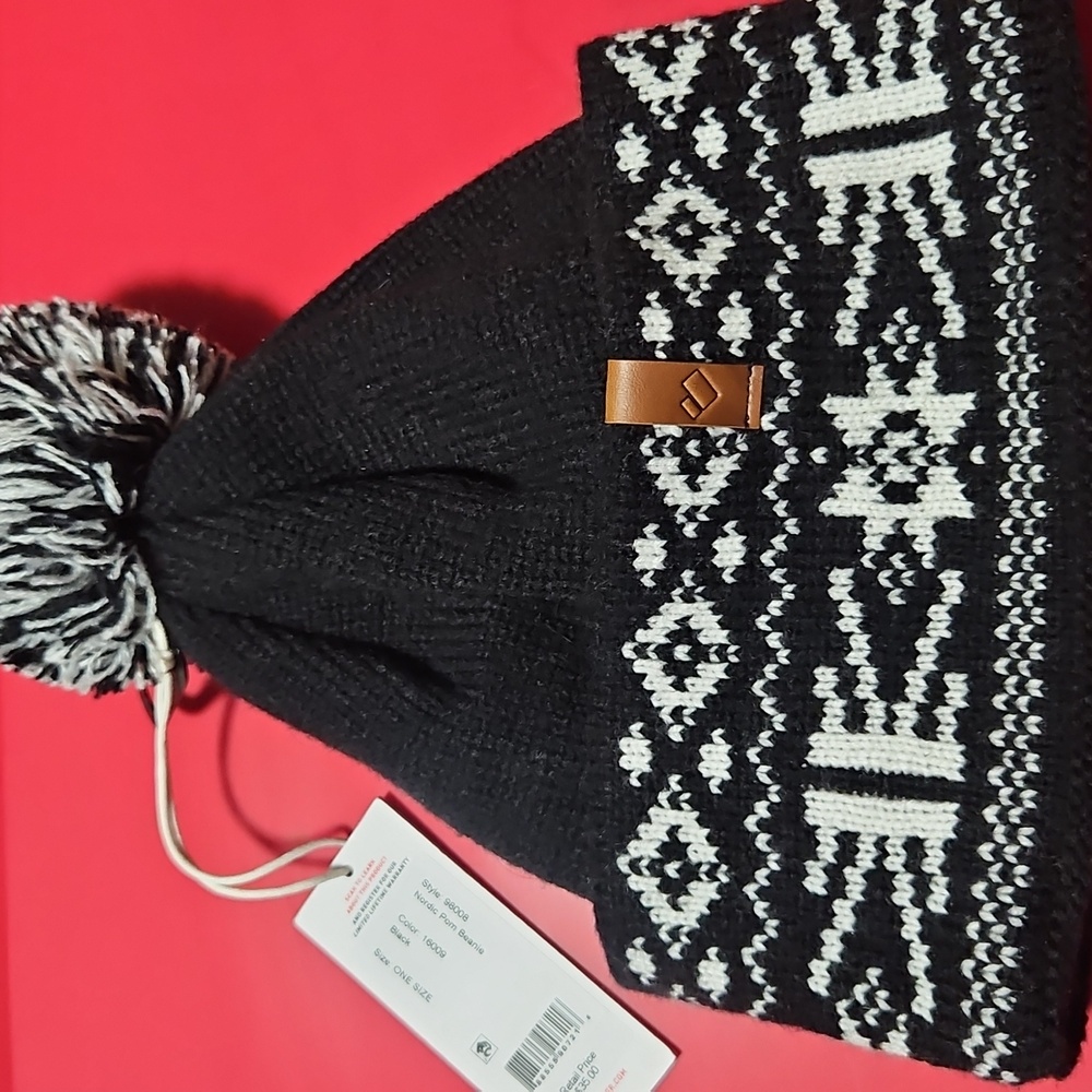 Obermeyer Nordic Pom Beanie: BLACK: ADULT UNISEX: ONE SIZE FITS MOST